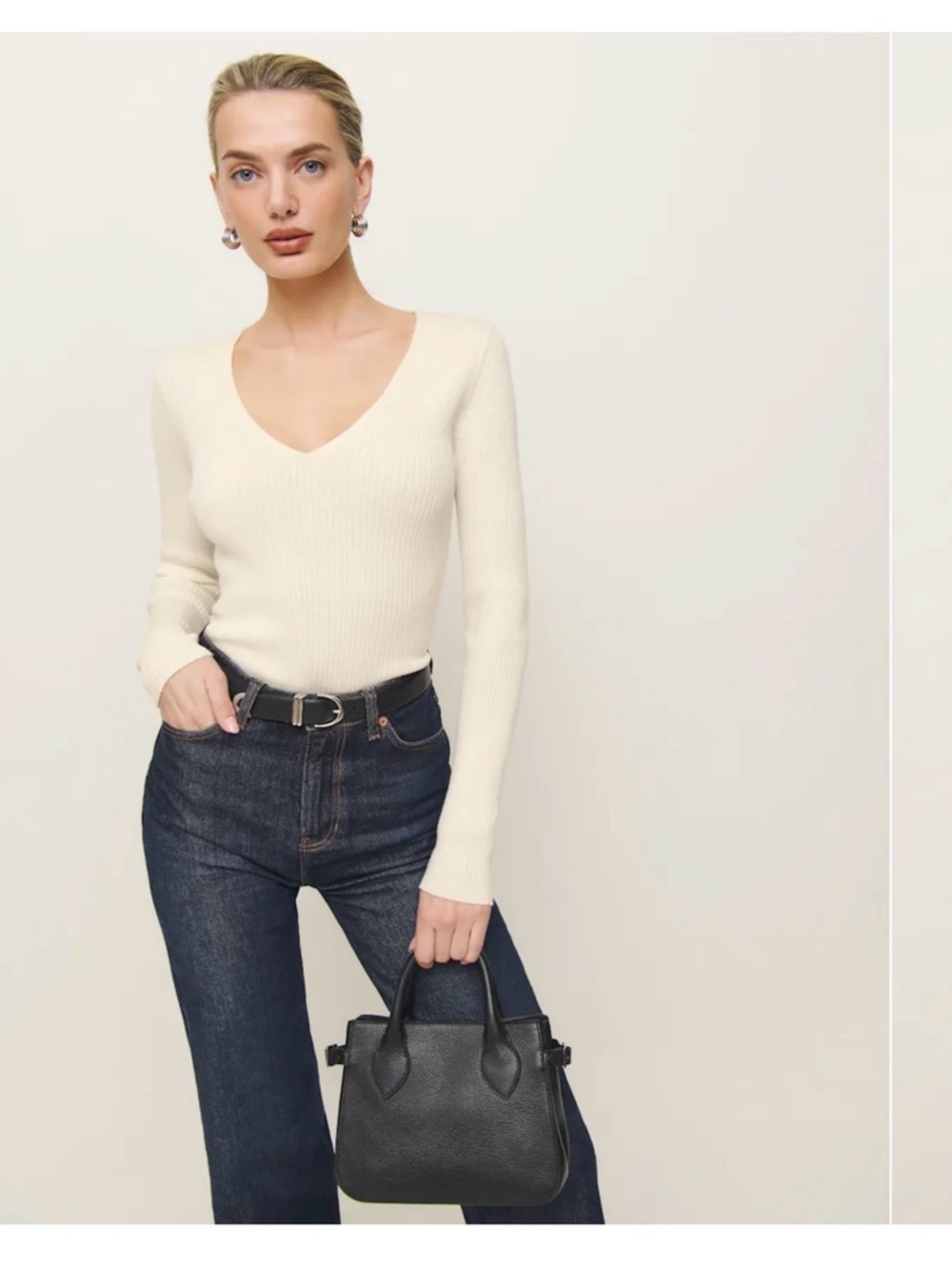 Reformation Valencia Regenerative Merino V-neck